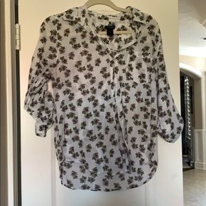 Ann Taylor floral button down